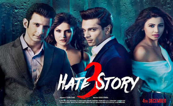 Hate Story 3 Movie Poster Sharman Joshi, Zarine Khan, Karan Singh Grover, Daisy Shah